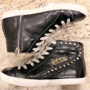 Golden Goose Slide black with studs